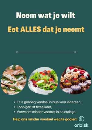 Poster - Encourage to reduce waste on buffet NL