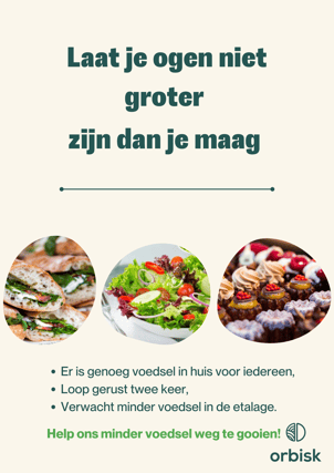Poster - Encourage to reduce waste on buffet NEDERLANDS